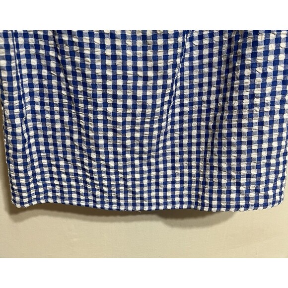 A. Byer  Blouse, Cold Shoulder, Navy & White Checkered Square Dance Western O - Picture 3 of 5